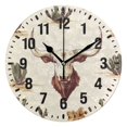 thumbnail image 1 of Yayeee 10" Wall Clock Battery Operated Quartz Round Silent Non-Ticking Home Decor, Beige Cowboy Pattern, 1 of 6