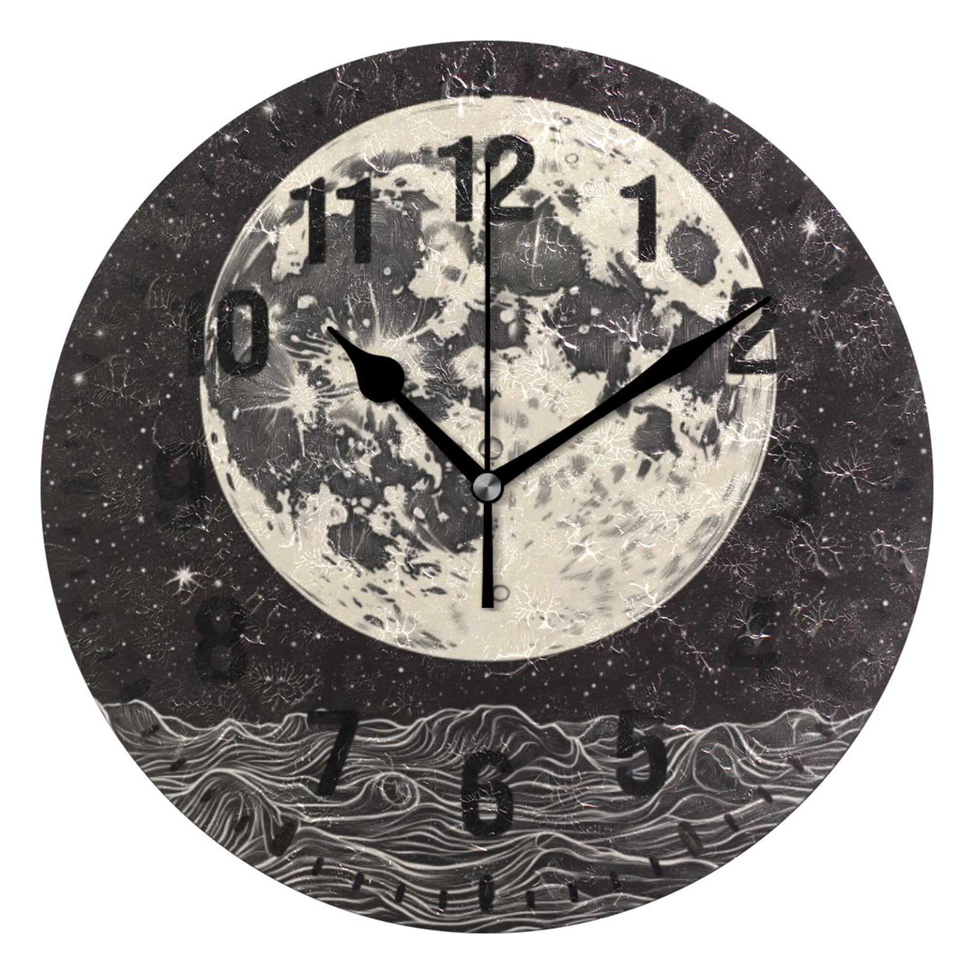 Yayeee 10" Wall Clock Battery Operated Quartz Round Silent Non-Ticking ...