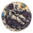 thumbnail image 1 of Yayeee 10" Wall Clock Battery Operated Quartz Round Silent Non-Ticking Home Decor, Beige Record, 1 of 6