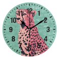 thumbnail image 1 of Yayeee 10" Wall Clock Battery Operated Quartz Round Silent Non-Ticking Home Decor, Big Pink Cheetah, 1 of 6