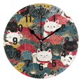 thumbnail image 1 of Yayeee 10" Wall Clock Battery Operated Quartz Round Silent Non-Ticking Home Decor,Black Lucky Cat, 1 of 6