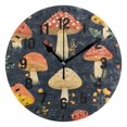 thumbnail image 1 of Yayeee 10" Wall Clock Battery Operated Quartz Round Silent Non-Ticking Home Decor, Black Mushroom Pattern, 1 of 6