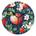 thumbnail image 1 of Yayeee 10" Wall Clock Battery Operated Quartz Round Silent Non-Ticking Home Decor, Blue Apple Pattern, 1 of 6