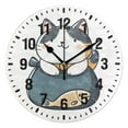thumbnail image 1 of Yayeee 10" Wall Clock Battery Operated Quartz Round Silent Non-Ticking Home Decor,Blue Cute Cat, 1 of 6