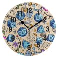 thumbnail image 1 of Yayeee 10" Wall Clock Battery Operated Quartz Round Silent Non-Ticking Home Decor, Blue Dice Pattern, 1 of 6