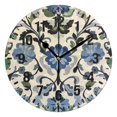 thumbnail image 1 of Yayeee 10" Wall Clock Battery Operated Quartz Round Silent Non-Ticking Home Decor, Blue Floral, 1 of 6