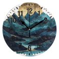 thumbnail image 1 of Yayeee 10" Wall Clock Battery Operated Quartz Round Silent Non-Ticking Home Decor, Blue Mountains, 1 of 6