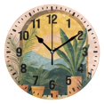 thumbnail image 1 of Yayeee 10" Wall Clock Battery Operated Quartz Round Silent Non-Ticking Home Decor, Boho Plants, 1 of 6