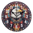 thumbnail image 1 of Yayeee 10" Wall Clock Battery Operated Quartz Round Silent Non-Ticking Home Decor, Brown Abstract Eagle, 1 of 6