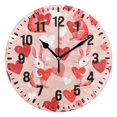 thumbnail image 1 of Yayeee 10" Wall Clock Battery Operated Quartz Round Silent Non-Ticking Home Decor,Bunnies and Hearts, 1 of 6
