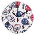 thumbnail image 1 of Yayeee 10" Wall Clock Battery Operated Quartz Round Silent Non-Ticking Home Decor, Cartoon American Football Helmets, 1 of 6