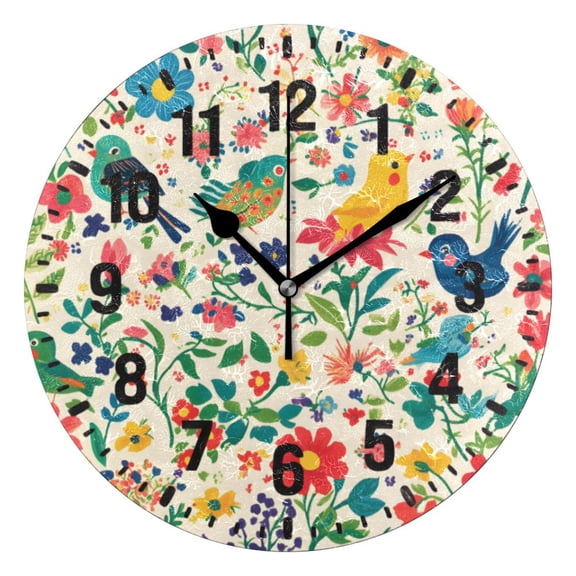 Yayeee 10" Wall Clock Battery Operated Quartz Round Silent Non-Ticking Home Decor,Cartoon Animals