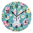 thumbnail image 1 of Yayeee 10" Wall Clock Battery Operated Quartz Round Silent Non-Ticking Home Decor, Cartoon Easter Bunny, 1 of 6
