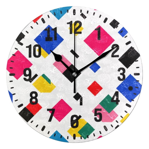 Yayeee 10" Wall Clock Battery Operated Quartz Round Silent Non-Ticking Home Decor, Cartoon Graphic