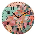 thumbnail image 1 of Yayeee 10" Wall Clock Battery Operated Quartz Round Silent Non-Ticking Home Decor,Cityscape Painting, 1 of 6