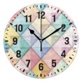 thumbnail image 1 of Yayeee 10" Wall Clock Battery Operated Quartz Round Silent Non-Ticking Home Decor, Colorful Geometric, 1 of 6