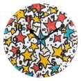 thumbnail image 1 of Yayeee 10" Wall Clock Battery Operated Quartz Round Silent Non-Ticking Home Decor,Colorful Stars, 1 of 6