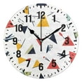 thumbnail image 1 of Yayeee 10" Wall Clock Battery Operated Quartz Round Silent Non-Ticking Home Decor,Colorful Triangles, 1 of 6