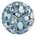thumbnail image 1 of Yayeee 10" Wall Clock Battery Operated Quartz Round Silent Non-Ticking Home Decor, Easter Eggs, 1 of 6