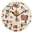 thumbnail image 1 of Yayeee 10" Wall Clock Battery Operated Quartz Round Silent Non-Ticking Home Decor, Fall Beige Pumpkin, 1 of 6