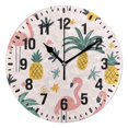 thumbnail image 1 of Yayeee 10" Wall Clock Battery Operated Quartz Round Silent Non-Ticking Home Decor, Flamingo Pattern, 1 of 6