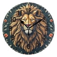thumbnail image 1 of Yayeee 10" Wall Clock Battery Operated Quartz Round Silent Non-Ticking Home Decor, Floral Lion Pattern, 1 of 6