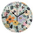 thumbnail image 1 of Yayeee 10" Wall Clock Battery Operated Quartz Round Silent Non-Ticking Home Decor, Floral Pattern, 1 of 6