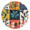 thumbnail image 1 of Yayeee 10" Wall Clock Battery Operated Quartz Round Silent Non-Ticking Home Decor, Floral Patterns, 1 of 6