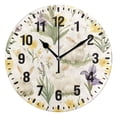 thumbnail image 1 of Yayeee 10" Wall Clock Battery Operated Quartz Round Silent Non-Ticking Home Decor, Floral Rabbit, 1 of 6
