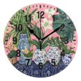 thumbnail image 1 of Yayeee 10" Wall Clock Battery Operated Quartz Round Silent Non-Ticking Home Decor, Floral Vase, 1 of 6