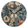 thumbnail image 1 of Yayeee 10" Wall Clock Battery Operated Quartz Round Silent Non-Ticking Home Decor, Flowers Cat, 1 of 6