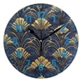 thumbnail image 1 of Yayeee 10" Wall Clock Battery Operated Quartz Round Silent Non-Ticking Home Decor, Gold Art Pattern, 1 of 6