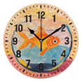 thumbnail image 1 of Yayeee 10" Wall Clock Battery Operated Quartz Round Silent Non-Ticking Home Decor, Goldfish, 1 of 6