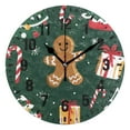 thumbnail image 1 of Yayeee 10" Wall Clock Battery Operated Quartz Round Silent Non-Ticking Home Decor,Green Christmas Gingerbread, 1 of 6