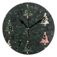 thumbnail image 1 of Yayeee 10" Wall Clock Battery Operated Quartz Round Silent Non-Ticking Home Decor, Green Christmas Trees, 1 of 6