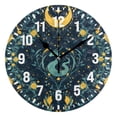 thumbnail image 1 of Yayeee 10" Wall Clock Battery Operated Quartz Round Silent Non-Ticking Home Decor, Green Dragon Flowers, 1 of 6