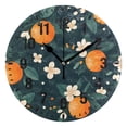 thumbnail image 1 of Yayeee 10" Wall Clock Battery Operated Quartz Round Silent Non-Ticking Home Decor, Green Floral Oranges, 1 of 6