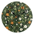 thumbnail image 1 of Yayeee 10" Wall Clock Battery Operated Quartz Round Silent Non-Ticking Home Decor,Green Flowers Pattern, 1 of 6