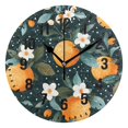 thumbnail image 1 of Yayeee 10" Wall Clock Battery Operated Quartz Round Silent Non-Ticking Home Decor, Green Oranges, 1 of 6