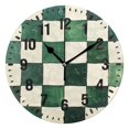 thumbnail image 1 of Yayeee 10" Wall Clock Battery Operated Quartz Round Silent Non-Ticking Home Decor,Green and White Plaid Pattern, 1 of 6