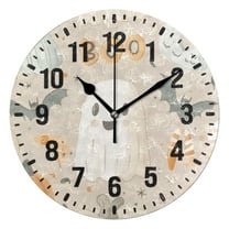 Yayeee 10" Wall Clock Battery Operated Quartz Round Silent Non-Ticking Home Decor,Halloween Ghosts