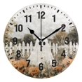 thumbnail image 1 of Yayeee 10" Wall Clock Battery Operated Quartz Round Silent Non-Ticking Home Decor,Halloween Pumpkin Field, 1 of 6