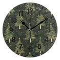 thumbnail image 1 of Yayeee 10" Wall Clock Battery Operated Quartz Round Silent Non-Ticking Home Decor, Hand Drawn Christmas Trees, 1 of 6
