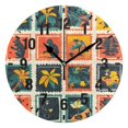thumbnail image 1 of Yayeee 10" Wall Clock Battery Operated Quartz Round Silent Non-Ticking Home Decor, Jungle Stamp, 1 of 6