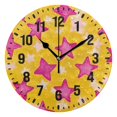 thumbnail image 1 of Yayeee 10" Wall Clock Battery Operated Quartz Round Silent Non-Ticking Home Decor, Large Pink Stars, 1 of 6