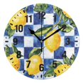 thumbnail image 1 of Yayeee 10" Wall Clock Battery Operated Quartz Round Silent Non-Ticking Home Decor, Lemon Checkered, 1 of 6