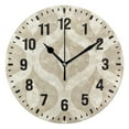 thumbnail image 1 of Yayeee 10" Wall Clock Battery Operated Quartz Round Silent Non-Ticking Home Decor, Light Brown Pattern, 1 of 6