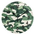 thumbnail image 1 of Yayeee 10" Wall Clock Battery Operated Quartz Round Silent Non-Ticking Home Decor,Light Green Camouflage Design, 1 of 6