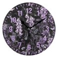 thumbnail image 1 of Yayeee 10" Wall Clock Battery Operated Quartz Round Silent Non-Ticking Home Decor,Light Purple Flowers, 1 of 6
