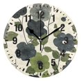 thumbnail image 1 of Yayeee 10" Wall Clock Battery Operated Quartz Round Silent Non-Ticking Home Decor, Navy Flower, 1 of 6
